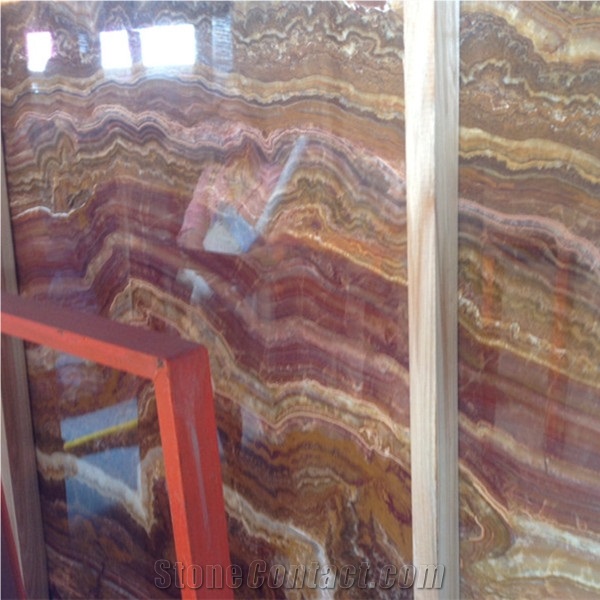 Red Vein Onyx Stone,Tiger Onyx Vein Cut Flooring Tile,Bookmatch Tile
