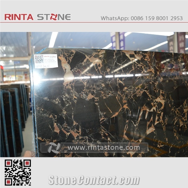 Athens Black Flower Golden Gold Nero Italy Marmo Angola Marble Slabs