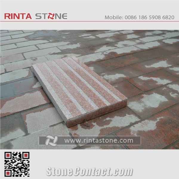 China Red Deep Blind Stone Tiles Paving Curbstones for Street