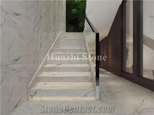 Aurora White Marble/White Marble Stairs & Steps