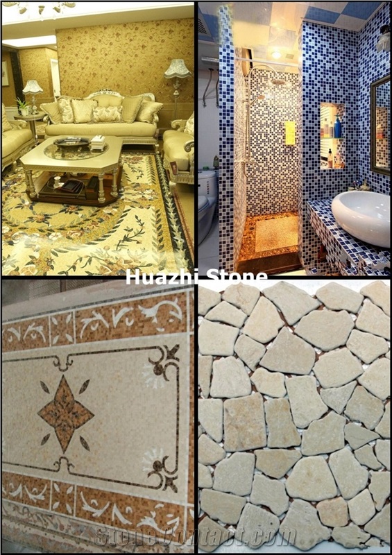 Beige Marble Mosaic/Bathroom Mosaic/Walling Mosaic Tiles/Pool Mosaic