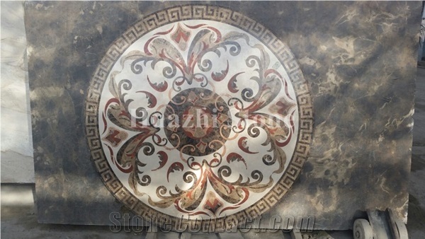Cheap Polished Round Water Jet Medallions Flooring Tiles,