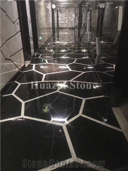 China Black Marquina Marble Slabs and Tiles