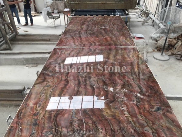China Red Onyx Slabs & Tiles