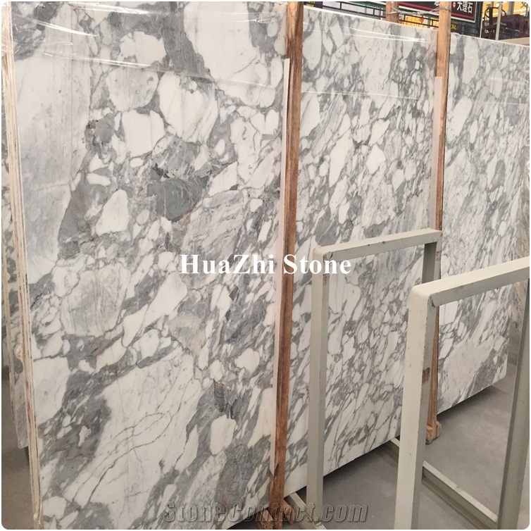 Italian Polished White Arabescato Carrara Marble for Interior Wall