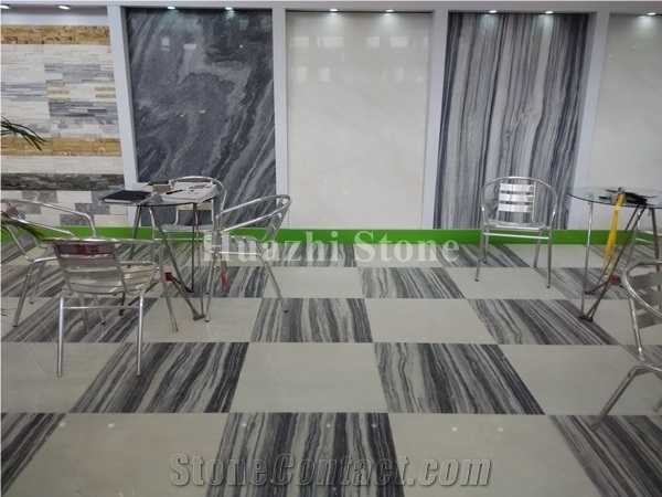 Natural Snow Wooden Marble Tile for Home Use
