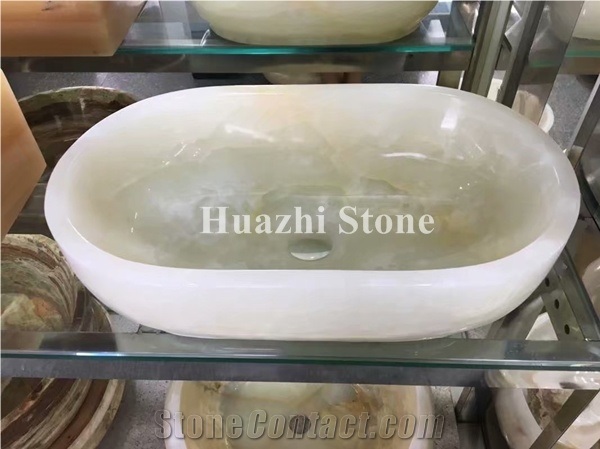 Onyx Wash Basins, Round Sinks, Oval Basins, Stone Sinks for Interiors