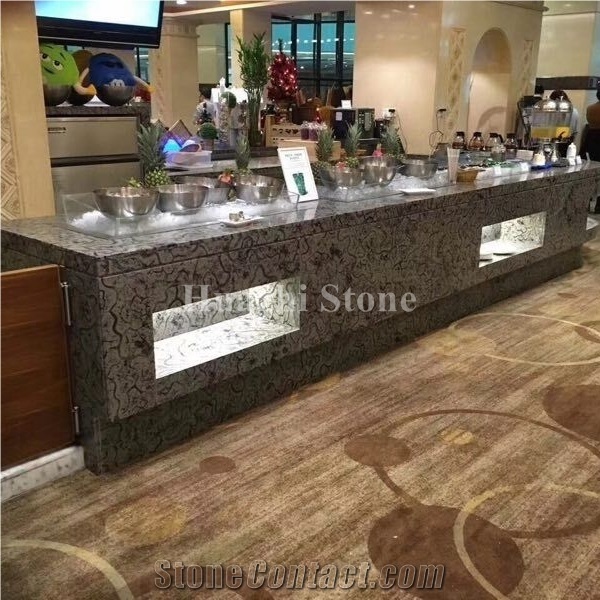 Oracle Wooden/Grey Marble Bar Top,Commercial Counters