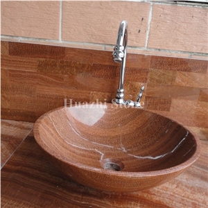 Red Wooden Marble Countertop/Polished Bath Tops/Red Stone