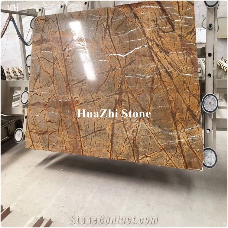 Tropical Rainforest Brown Marble Slabs Popular for Luxury Decoration