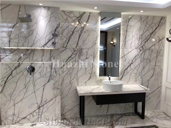 White Marble Wall Tiles Floor, Marble Bathroom Tile Floor And Decor