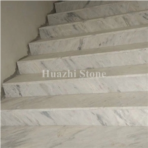 White Marble with Grey Vein/Marble Stairs