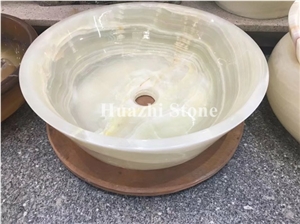 White Onyx Sinks, Round/ Square/ Oval/ Rectagle Sinks, Stone Basins