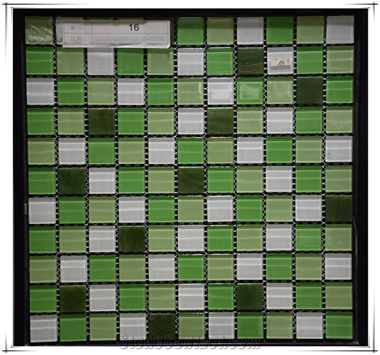 Green Glass Mosaic Tile for Project Bathroom Kitchen Swimming Pool