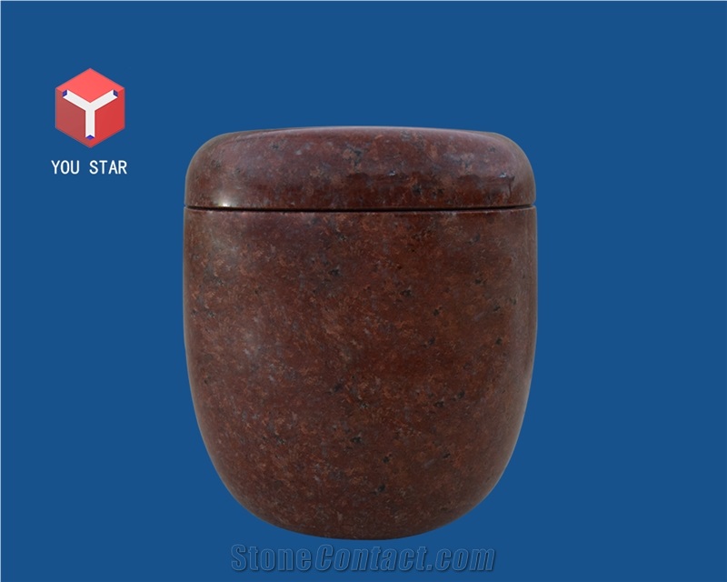 Red Granite Funeral Cinerary Casket Cremation Funeral Urns for Ashes