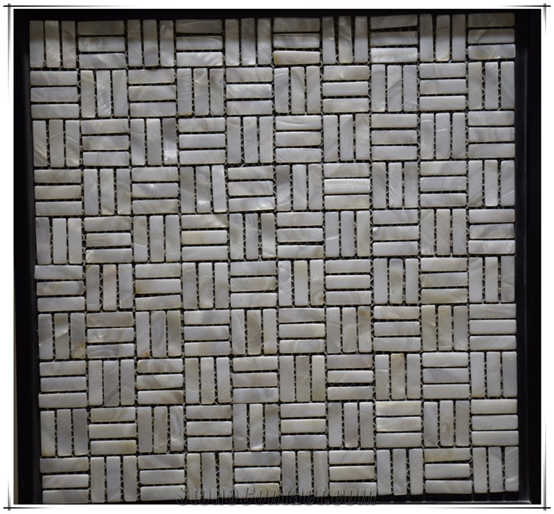 Strip Natural Shell Mosaic Tile for Kitchen Backsplash Swimming Pool