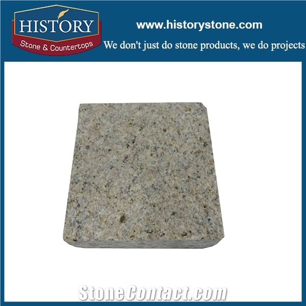 G682 Golden Granite Pavers High Quality Rusty Yellow Cobble Stone