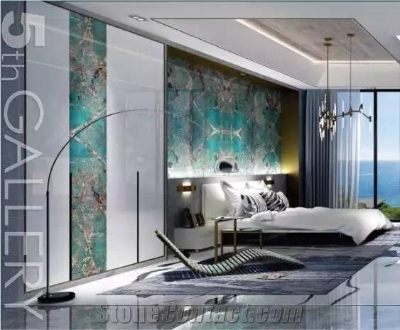 High End Building Polished Turquoises Granite Wall Cladding Tile
