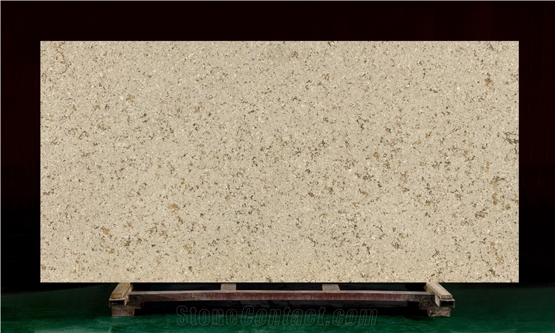 Beige Quartz 9010 Calacatta Quartz Slabs&Tiles Flooring