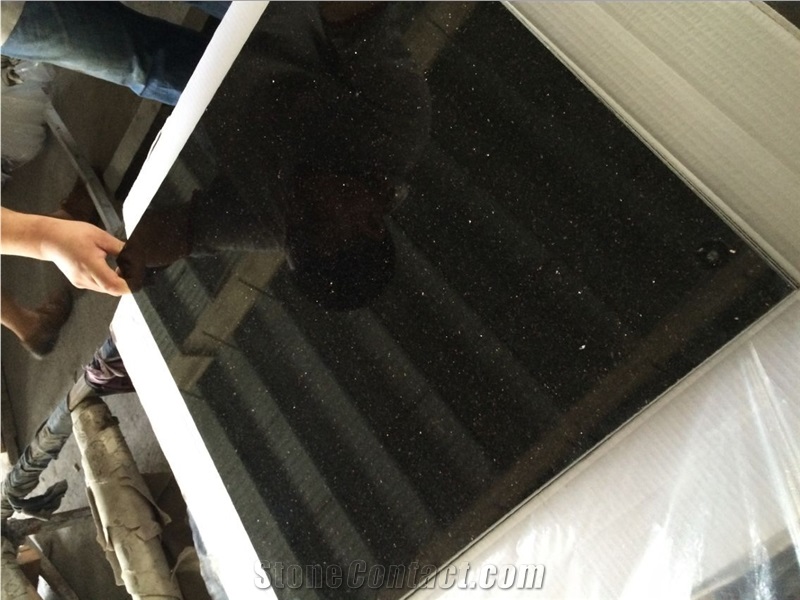 Black Granite Black Galaxy Granite Tiles&Slabs Flooring&Walling