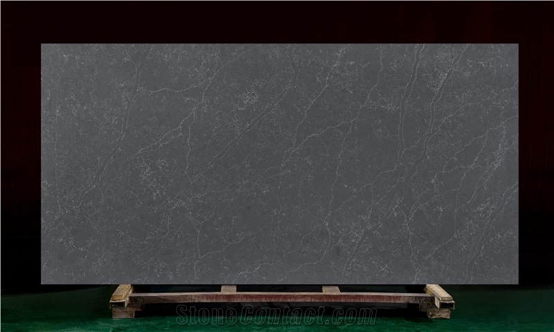 Black Quartz Kavm-18323 Quartz Tiles&Slabs Flooring&Walling