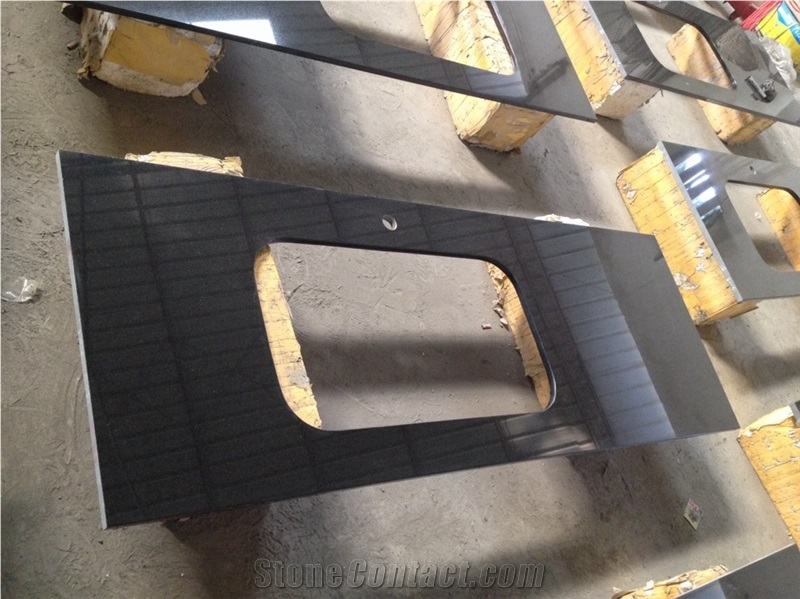 China Black Granite Countertop Absoulte Black Worktop Bar Top