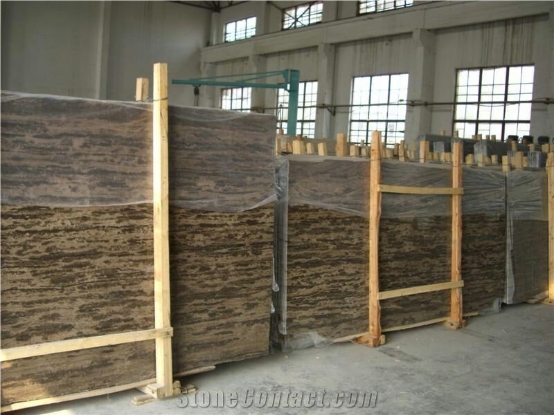 China Brown Marble Golden Brown Coast Marble Tiles&Slabs Flooring