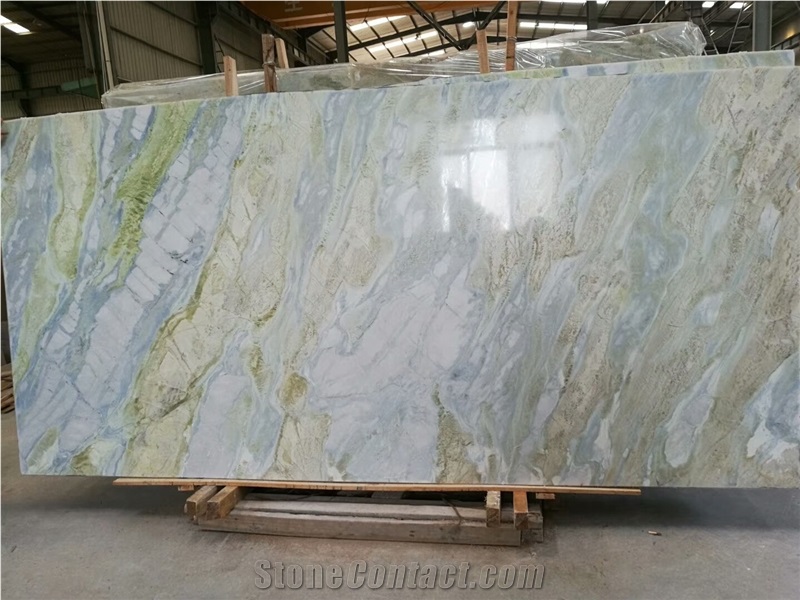 China White Marble Green Wood Grain Marble Tiles&Slabs Flooring