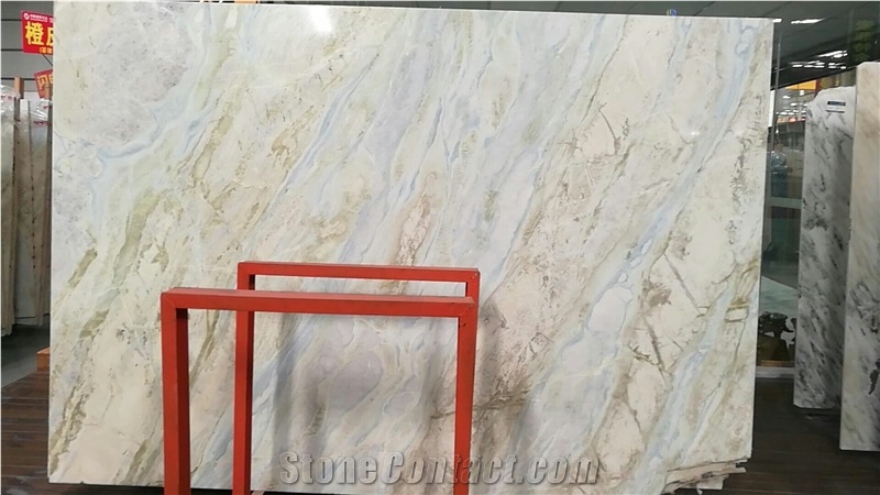 China White Marble Green Wood Grain Marble Tiles&Slabs Flooring