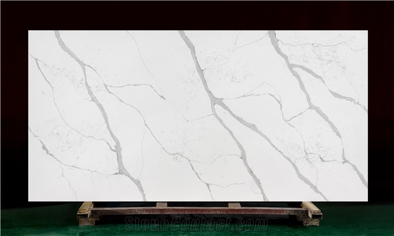 White Quartz Kavm-18312 Quartz Tiles&Slabs Flooring&Walling