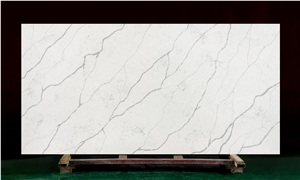 White Quartz Kavm-18332 Quartz Tiles&Slabs Flooring&Walling