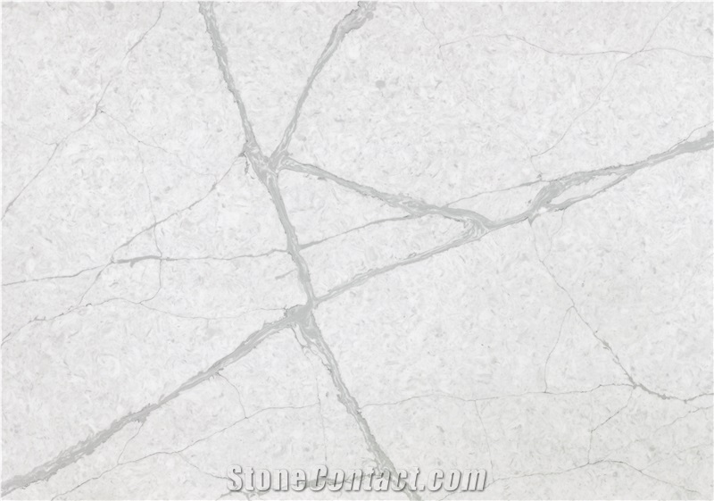White Quartz No.39 Calacatta White Quartz Slabs&Tiles Flooring