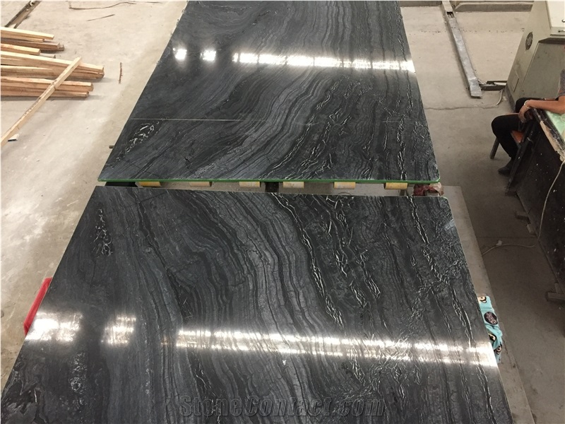 Zebra Black China Silver Wave Polished Finished Marble Slabs Tiles