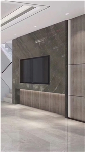 45 Degree Grey Marble Slab for Interior Wall and Floor Covering