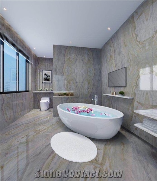 Blue Sea Green Marble Slabs Tiles, Marble Bathroom Tile Floor And Decor