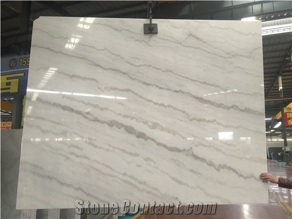 Cheap Chinese Carrara White Guangxi Rainbow White Marble Big Slab