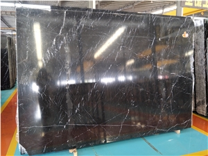 China Black Nero Marquina Marble Slab Wall and Floor Tiles