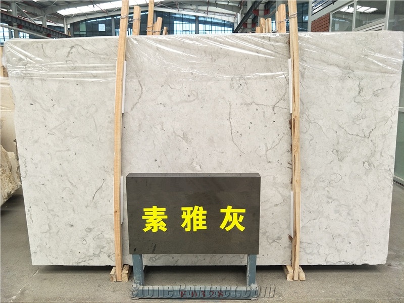 China Factory Elegant Grey Marble Slab Polished Interior Wall Covering