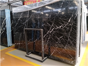 China Marquina Black Marble Slabs & Tiles for Hotel Wall Decoration
