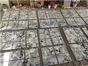 China Natural Green Floor Cover Backlit Panel Cold Jade Pattern Marble