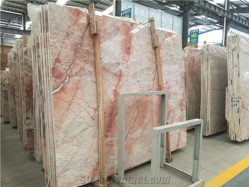 China Red Spider Marble Slab Cut Panel Wall Hotel Lobby Floor Covering