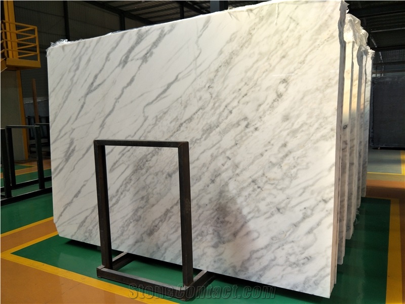 China Surface Polished Guangxi White Marble with Grey Viens Floor/Wall ...