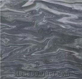 Dark Green Wave Marble Slab for Exterior Wall and Floor Covering