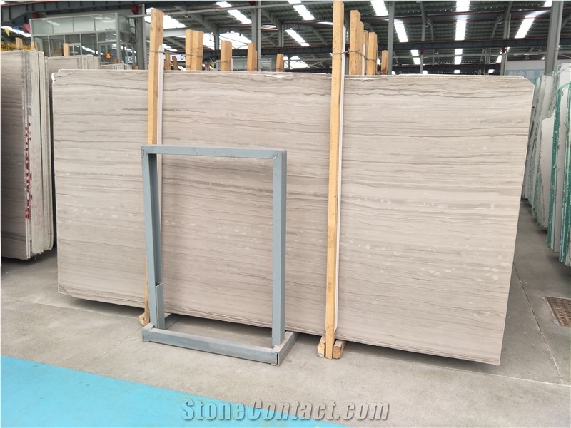 Direct Sale China Wood Grain Marble White Wooden Slabs for Covering