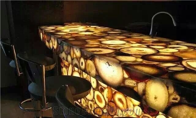 Exclusive Technology Agate Semiprecious Stone Slab for Table Tops