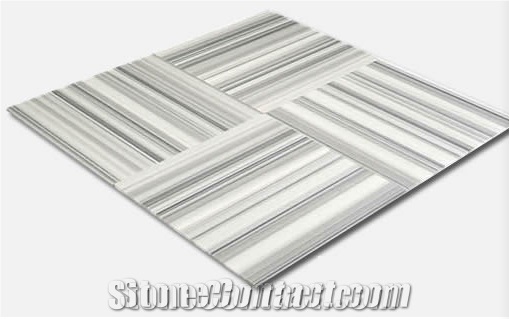 Grey Straight Line Vein Cut Marble for Wall and Floor Tile