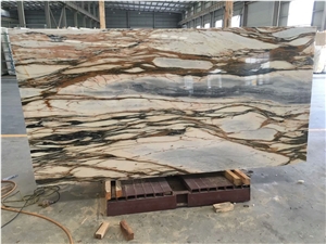 Grey White Brown Veins Marble Slab for Floor and Wall Covering