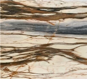 Grey White Brown Veins Marble Slab for Floor and Wall Covering