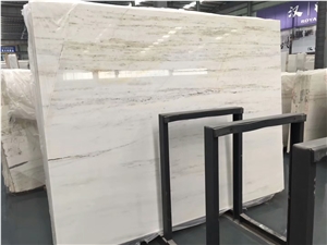 High Degree Polished White with Little Yellow Vein Marble for Wall