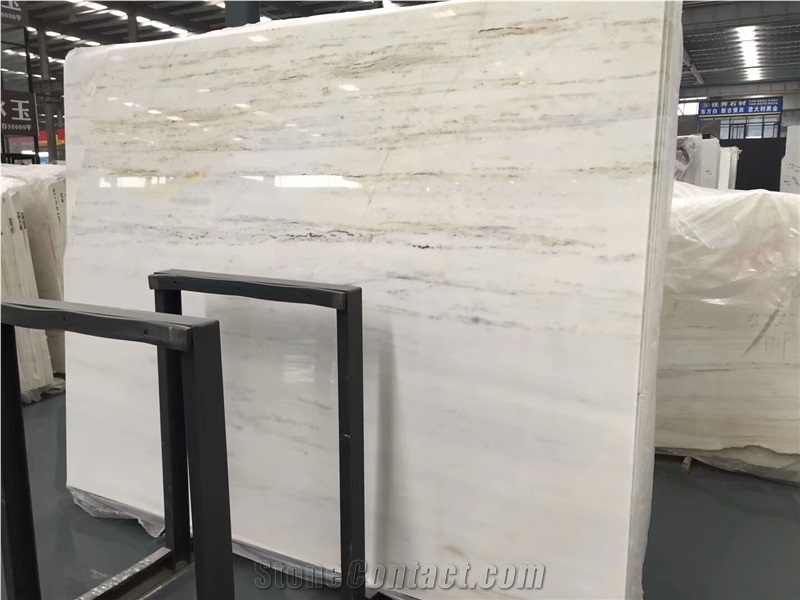 High Degree Polished White with Little Yellow Vein Marble for Wall